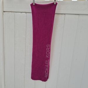 🌸B2G1 FREE🌸 Michael Kors Logo Knit Scarf Fuchsia Pink Rhinestone